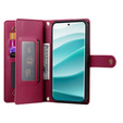 Etui z klapką do Xiaomi Redmi Note 14 Pro 5G / Poco X7 5G, Wallet Zipper Pocket, czerwone