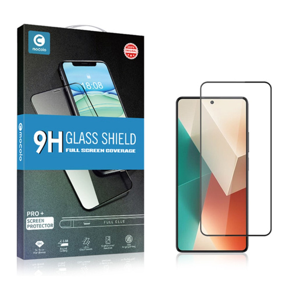 Szkło Hartowane Mocolo Full Glue do Xiaomi Redmi Note 13 5G, czarna ramka