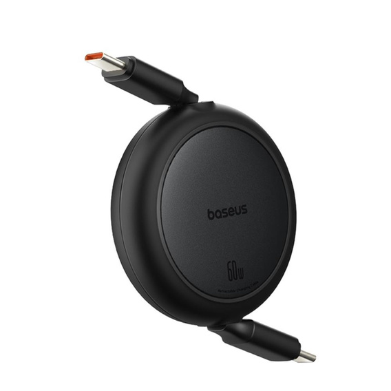 Baseus Free2Pull Mini – zwijany kabel USB‑C 60W, 1m - czarny