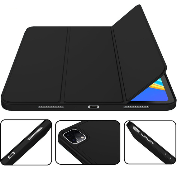 Etui do iPad Pro 12.9" 2022/2021/2020 (6/5/4 gen.), Smart Pencil, z miejscem na rysik, czarne