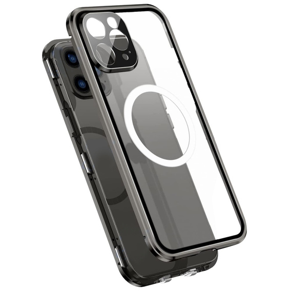 Etui Magnetic Dual Glass MagSafe do iPhone 14 Pro, czarne
