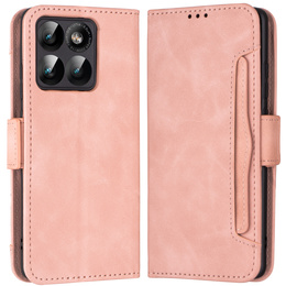 Etui z klapką do Motorola Edge 60 Pro – Leather Wallet View, różowy