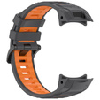 Pasek silikonowy do Garmin Instinct 3 Solar / Instinct 3 AMOLED 45mm – sportowy, szaro-pomarańczowy