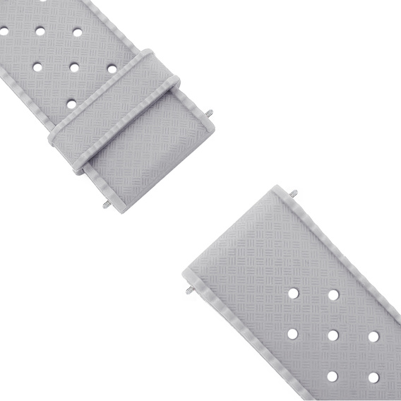 Pasek Silikonowy ERBORD Uniwersalny 22mm, Tropic, szary / srebrna klamra