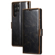 Etui z klapką do Samsung Galaxy S23 Ultra, ERBORD Waxy Wallet, brązowe