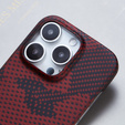 Etui do iPhone 16 Pro Max, Aramid Fiber MagSafe, czerwone