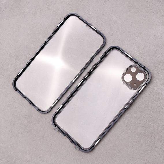 Etui do iPhone 13, Magnetic Dual Glass, czarne