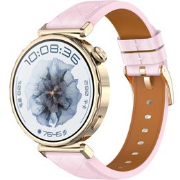 Pasek skórzany z klamrą uniwersalny 18 mm – różowy