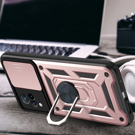 Etui pancerne do Vivo V21 5G, CamShield Slide, różowe rose gold