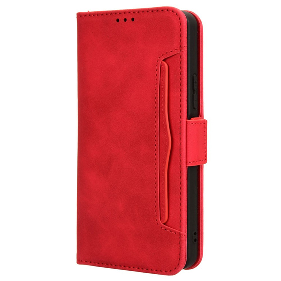 Etui z klapką do Xiaomi Redmi A3, Card Slot, czerwone