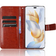 Etui z klapką do Honor 90, Crazy Horse Wallet, brązowe