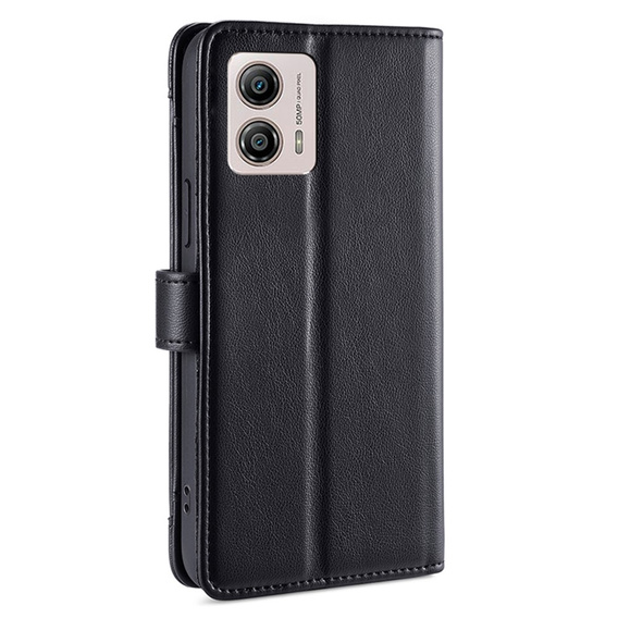 Etui z klapką do Motorola Moto G53 5G/ G23 4G/ G13 4G, Wallet Zipper Pocket, czarne