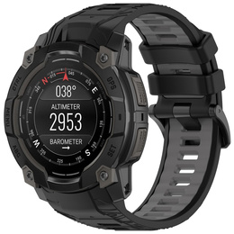 Pasek silikonowy do Garmin Instinct 3 Solar / Instinct 3 AMOLED 50 mm, sportowy – czarno-szary
