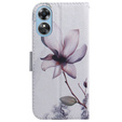 Etui z klapką do Oppo A17, Wallet, Flower białe