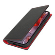 Etui z klapką do Google Pixel 9A, Litchi Skin Grain, czarne