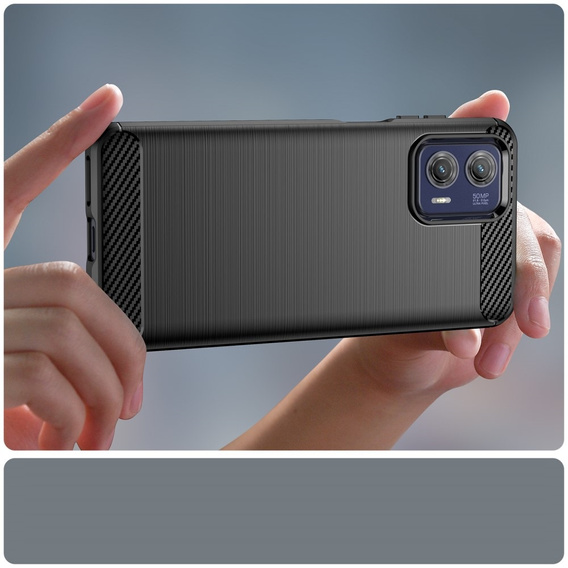 Etui do Motorola Moto G73 5G, Karbon, czarne