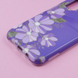 Etui do Samsung Galaxy A14 4G/5G, Suritch Full Body Flowers, fioletowe