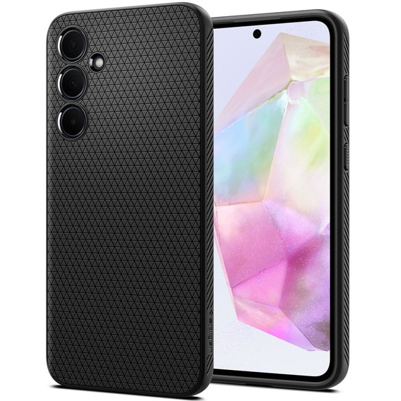 Etui Spigen do Samsung Galaxy A35 5G, Liquid Air, czarne + Szkło