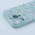 Etui cienkie do iPhone 13 Pro, Retro Flower, niebieskie