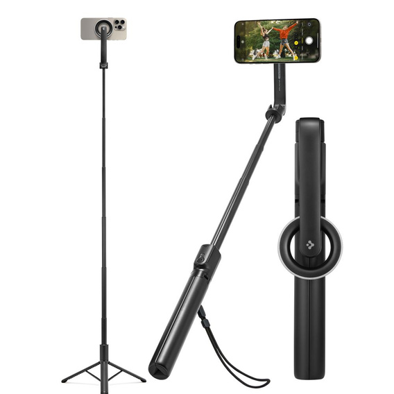 Spigen S580W MagSafe Bluetooth Kijek Selfie Stick Tripod, czarny