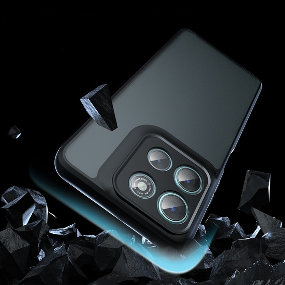Etui do Xiaomi Redmi 15 5G / 4G, z ochroną aparatu, przezroczyste z czarnymi bokami