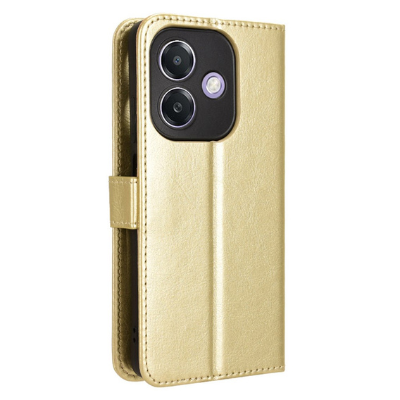 Etui z klapką do Oppo A40 / Oppo A40m, Crazy Horse Wallet, złote