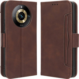 Etui z klapką do Realme 11 Pro 5G / Pro+ 5G, Card Slot, brązowe