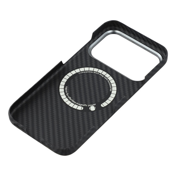 Etui do iPhone 17 Pro, Carbon Fiber, do MagSafe, czarne