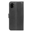 Etui z klapką do Samsung Galaxy Xcover 7 Pro – czarne, skórzane, z kieszenią na kartę