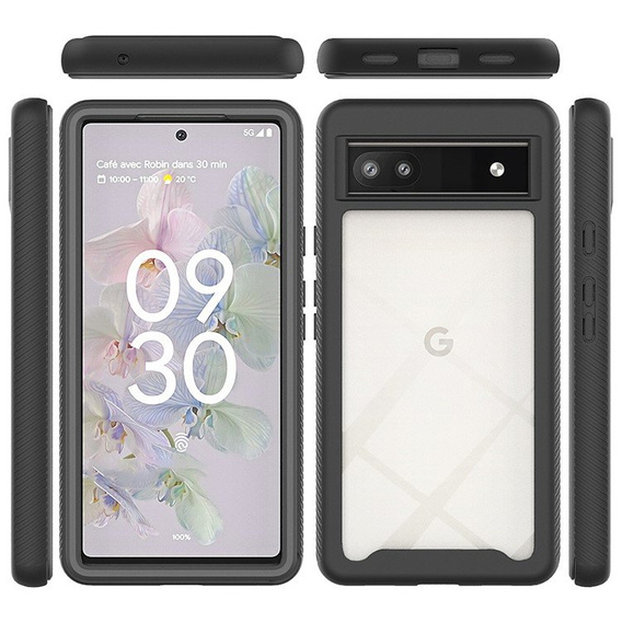 Etui do Google Pixel 6a, Shockproof, z folią, czarne