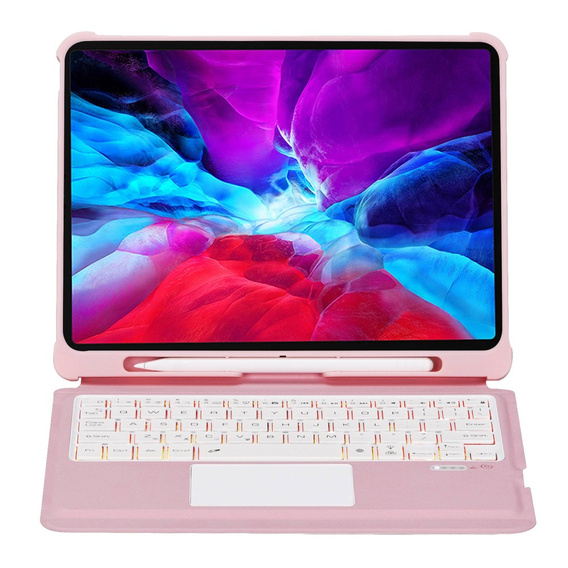 Etui z klawiaturą do iPad Air 10.9" 2022/2020 (5/4 gen.), TouchPad, różowe rose gold
