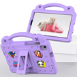 Etui do Samsung Galaxy Tab A7 Lite 8.7 T220/T225, Cute Patterns, z podstawką, Fioletowe