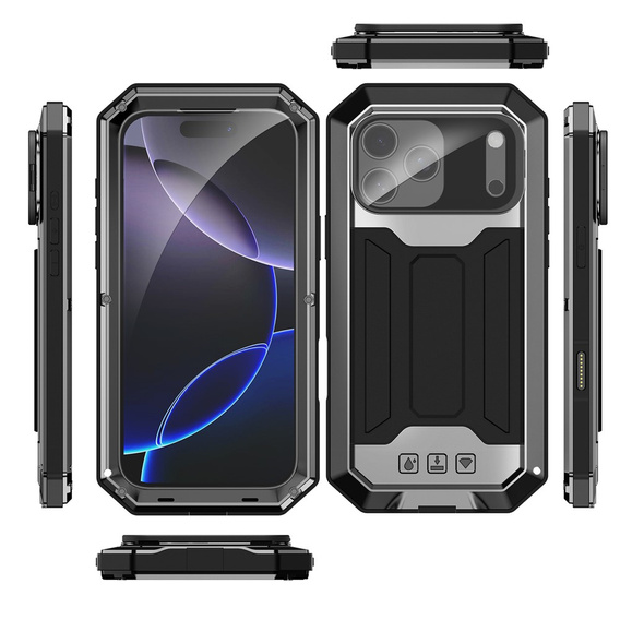 Etui pancerne  R-JUST z osłoną ekranu i podstawką do iPhone 17 Pro