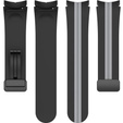 Pasek Silikonowy do Samsung Galaxy Watch 4/5/6 40/42/43/44/45/46/47mm, Czarny / Szary