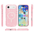 Etui do iPhone 17 Air, do MagSafe, brokat, półprzezroczyste różowe
