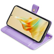 Etui z klapką do Oppo A38 / A18 4G, Wallet Zipper Pocket, fioletowe