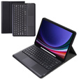 Etui z klawiaturą do Samsung Galaxy Tab S9+, Leather Pen Slot TouchPad, czarne