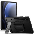 Etui pancerne do Galaxy Tab S10 Lite / S10 FE / S9 FE / Tab S9, Dexnor Kickstand z folią na ekran, czarne