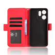 Etui z klapką do Oppo Reno 14F, Card Slot, portfelowe, czerwone