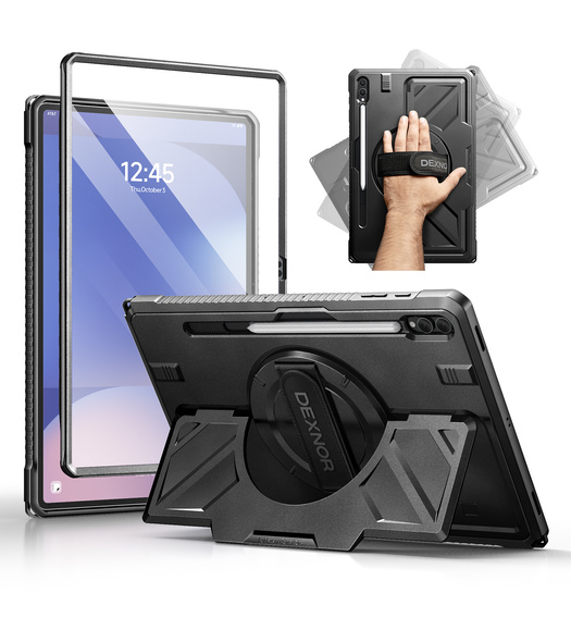 Etui Dexnor 360° z paskiem i uchwytem na rysik do Samsung Galaxy Tab S10 Ultra / S9 Ultra / S8 Ultra