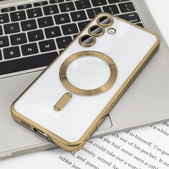 Etui do Samsung Galaxy S24 FE, Electro MagSafe, złote + Szkło na ekran