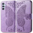 Etui z klapką do Samsung Galaxy A17 5G, portfelowe, Motyl, fioletowe