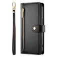 Etui z klapką do Samsung Galaxy S24 FE, Wallet Zipper Pocket, czarne
