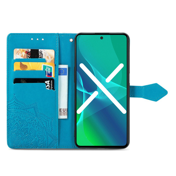 Etui z klapką do Motorola Moto G52 / G82 5G, Mandala, niebieskie