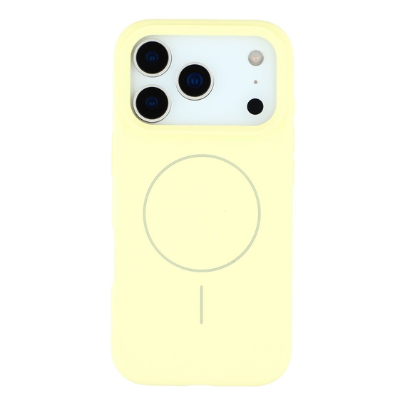 Etui silikonowe do iPhone 17 Pro, do MagSafe, antywstrząsowe, żołte