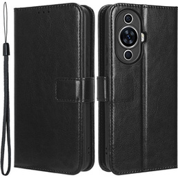 Etui z klapką do Huawei Nova 11 Pro, Crazy Horse Wallet, czarne