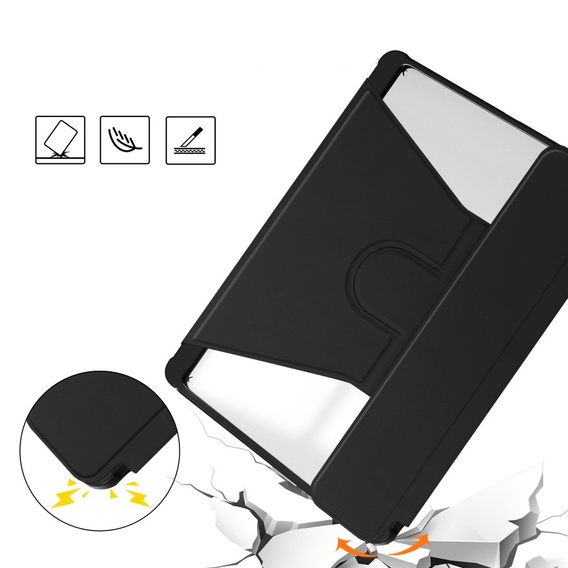 Etui z klawiaturą do Samsung Galaxy Tab S9 FE / S10 FE, Rotary 360° Leather, czarne