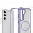 Etui z ramką do Samsung Galaxy S23 FE, do MagSafe, przezroczyste / fioletowe