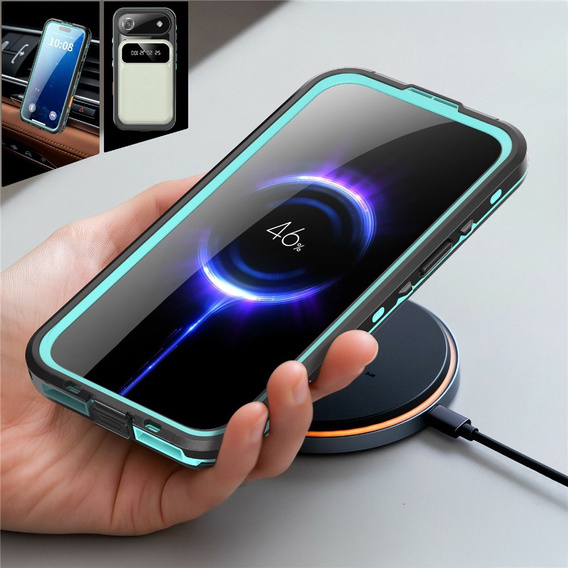 Etui do iPhone 17 Air, Wodoodporne IP68, SHELLBOX MagSafe, niebieskie