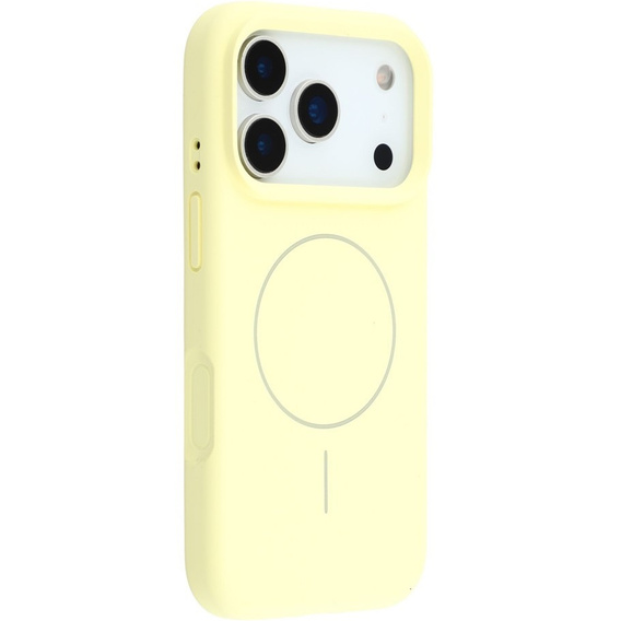 Etui silikonowe do iPhone 17 Pro Max, do MagSafe, antywstrząsowe, żółte